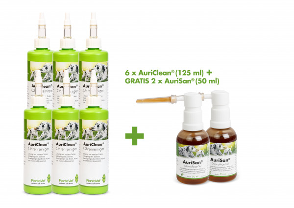 6 x AuriClean® + 2 x AuriSan® gratis